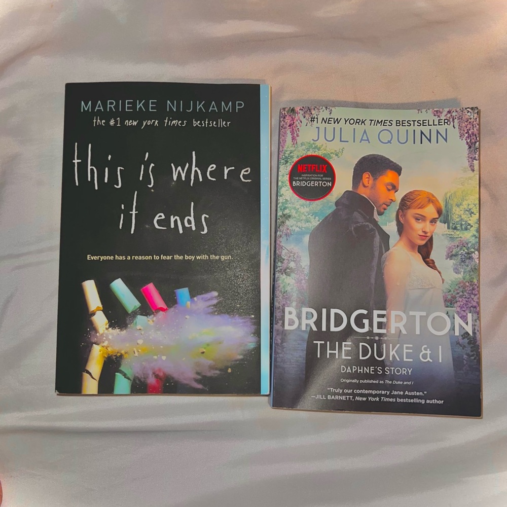Bridgerton book #1 and this is where it ends book bundle